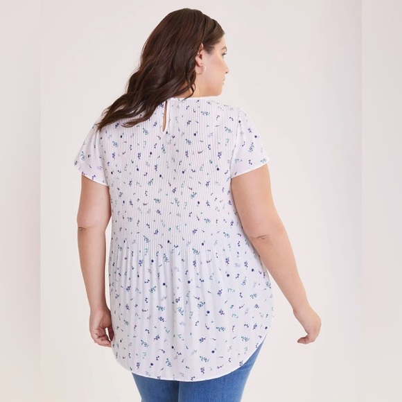 Pennington’s Responsible, Printed Short-Sleeve Pleated Blouse Size 3x NWT - Picture 2 of 12